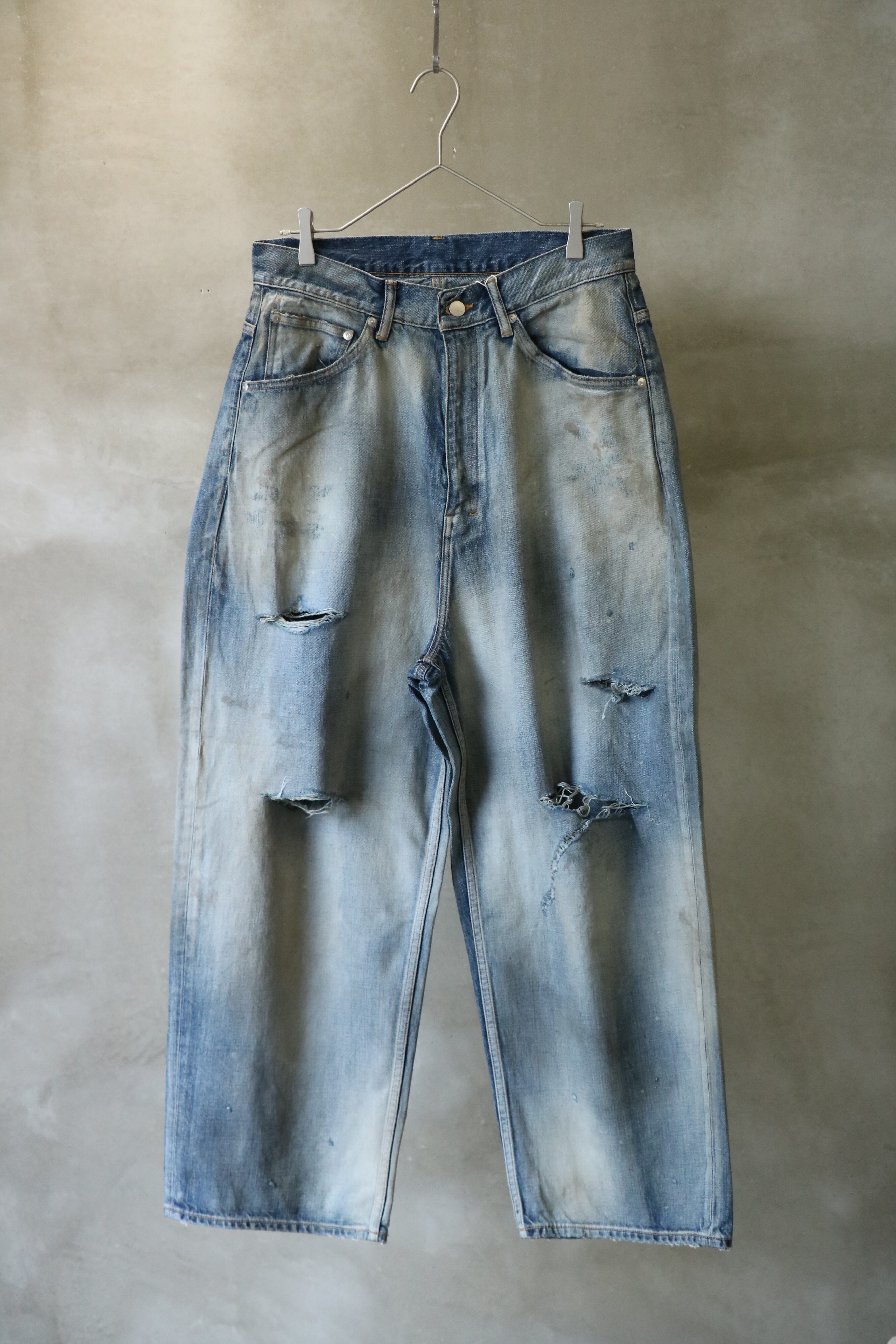 Ancellm -DAMAGE WIDE 5P DENIM PANTS- / ANC-PT77-B / アンセルム 