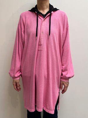 CU16-23 USED GARMENT DYED THERMAL LONGSLEEVE TEE -PINK-