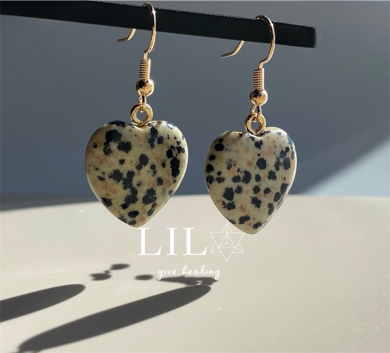 天然石ハート♡型ピアス・イヤリング♡4color／サージカル