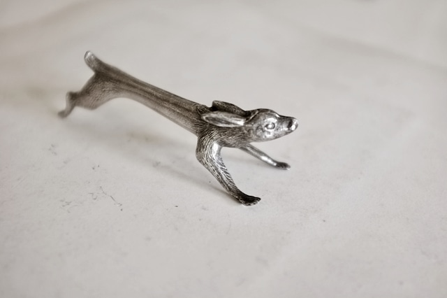 残4 フランス 永遠の硬化 うさぎのカトラリーレスト アンティーク