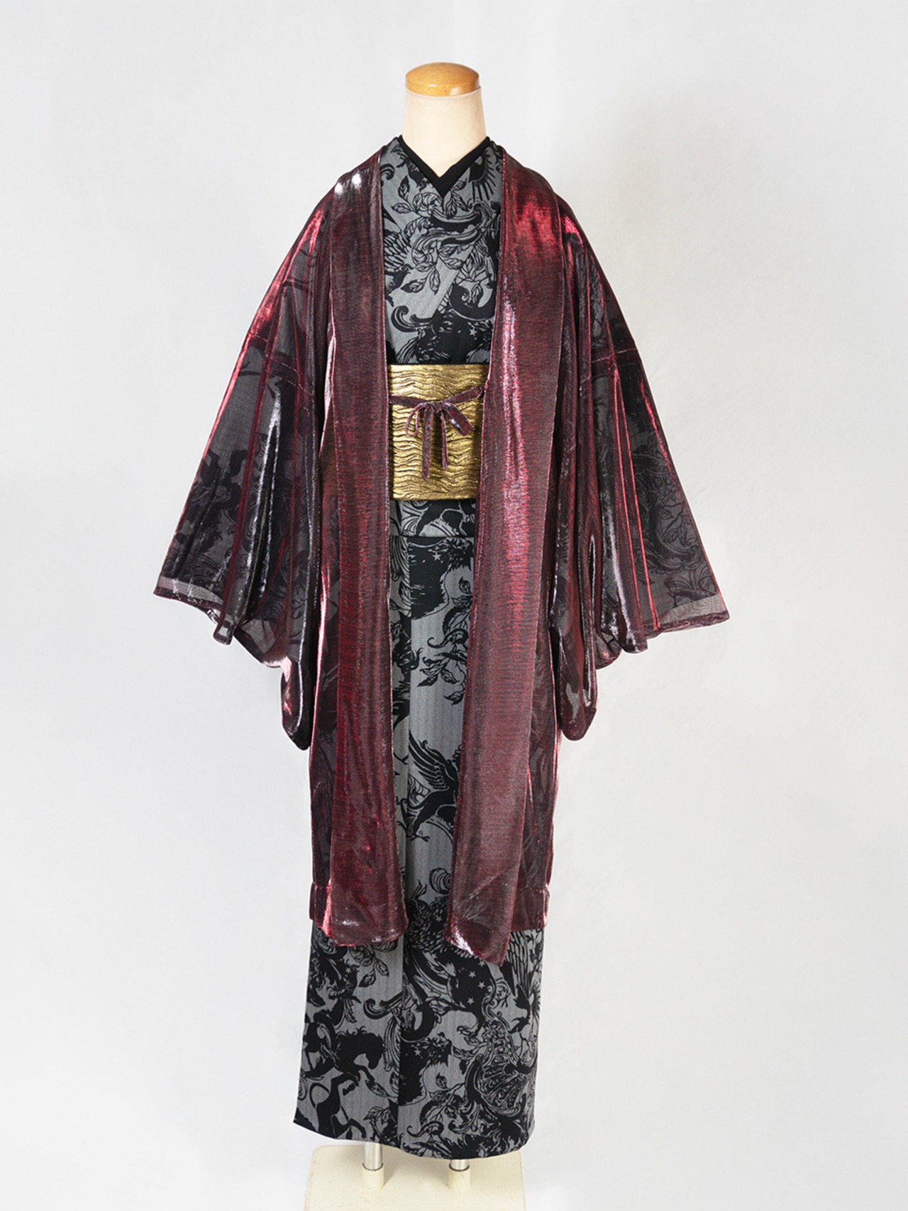 【即納品】Rumi Rock羽織　オーロラ　レッド×シルバー　[B586 B1225]