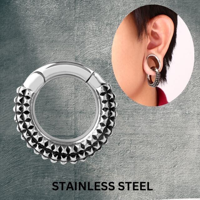 ワンタッチピアス 6G スタッズ リングピアス クリッカーピアス ロブ へ