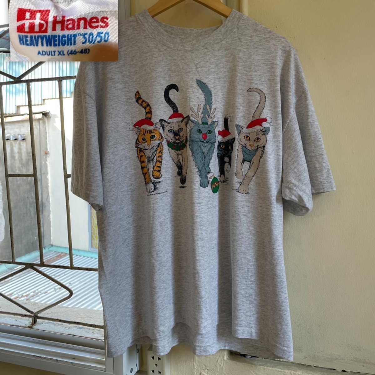 DF1】Tシャツ 猫 ネコ 両面プリント 90s ヴィンテージ XL | ビンテージ 