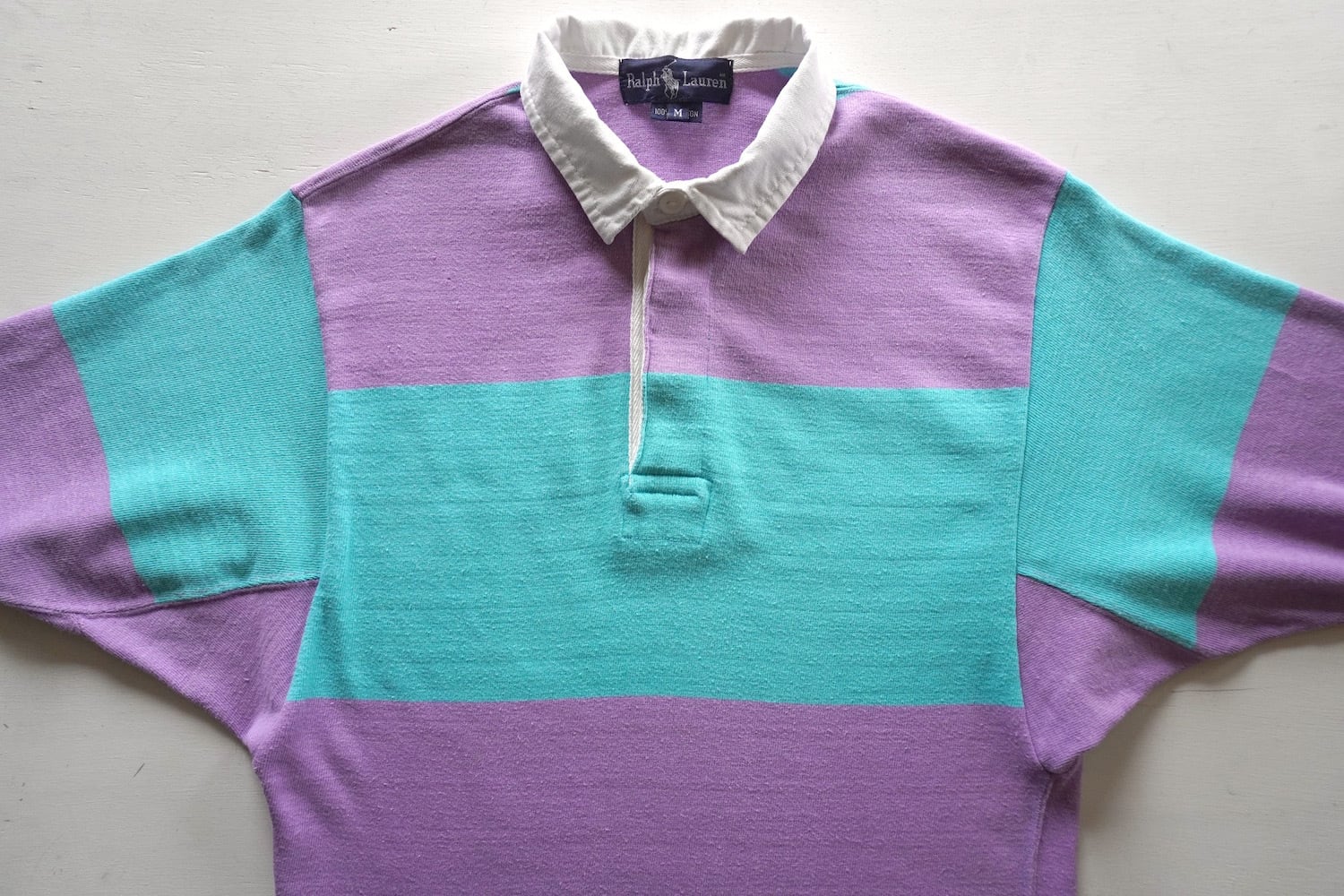1990's [Ralph Lauren] ビッグポロ ロングラガーシャツ ラベンダー