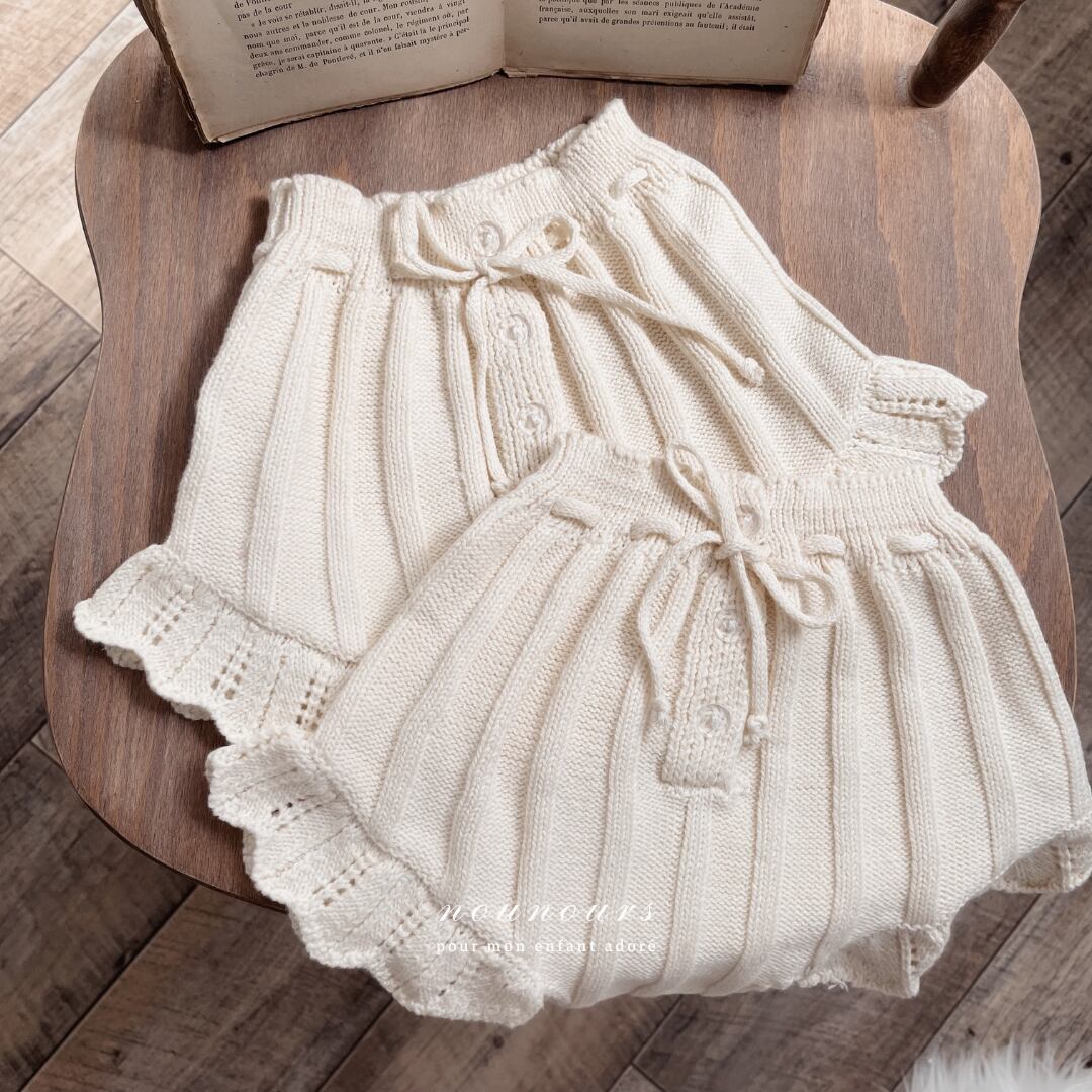 ( 即納 ) frill knit pants / milu select