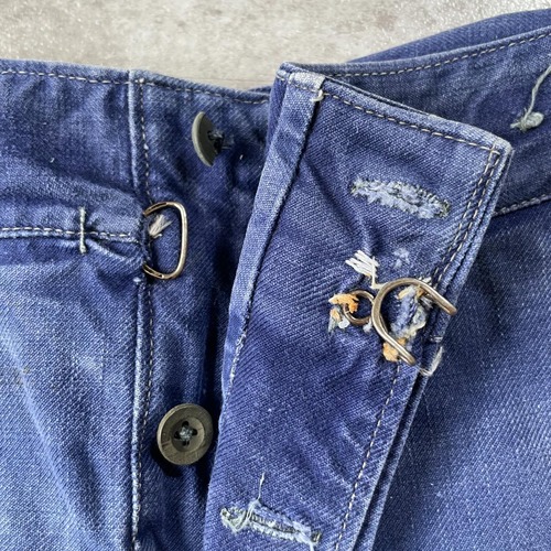 30-40s フレンチワーク Metis リネンパンツ 針式シンチ W34 詳細写真10