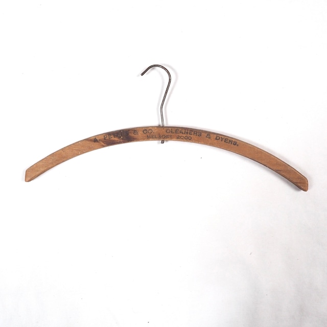 USA Vintage advertising wood hanger "PETERS & CO" /ビンテージ アドバタイジング 企業 ハンガー