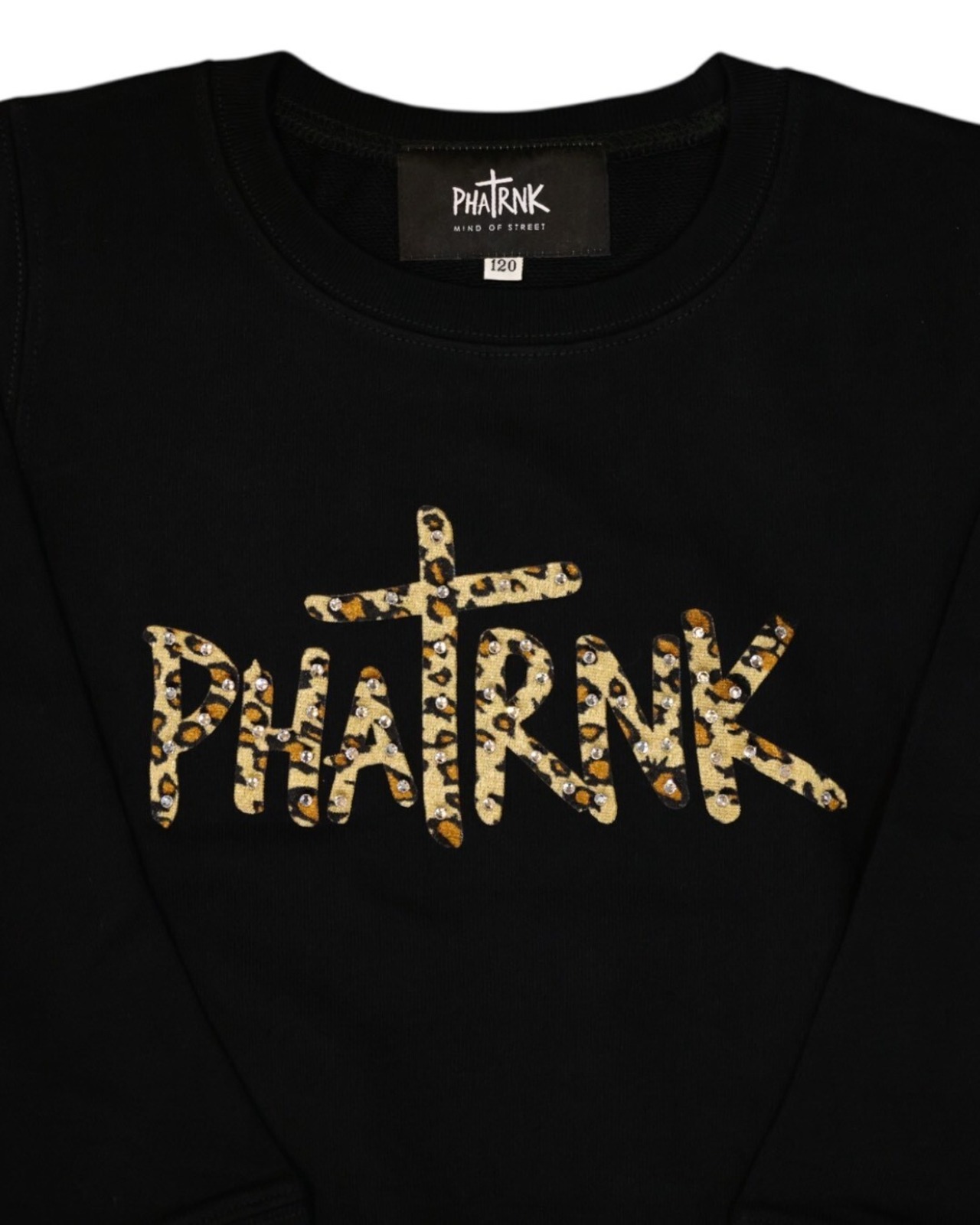 KIDS PHATRNK LEOPARD RHINESTONE PILE SWEAT SHIRT （子供用）