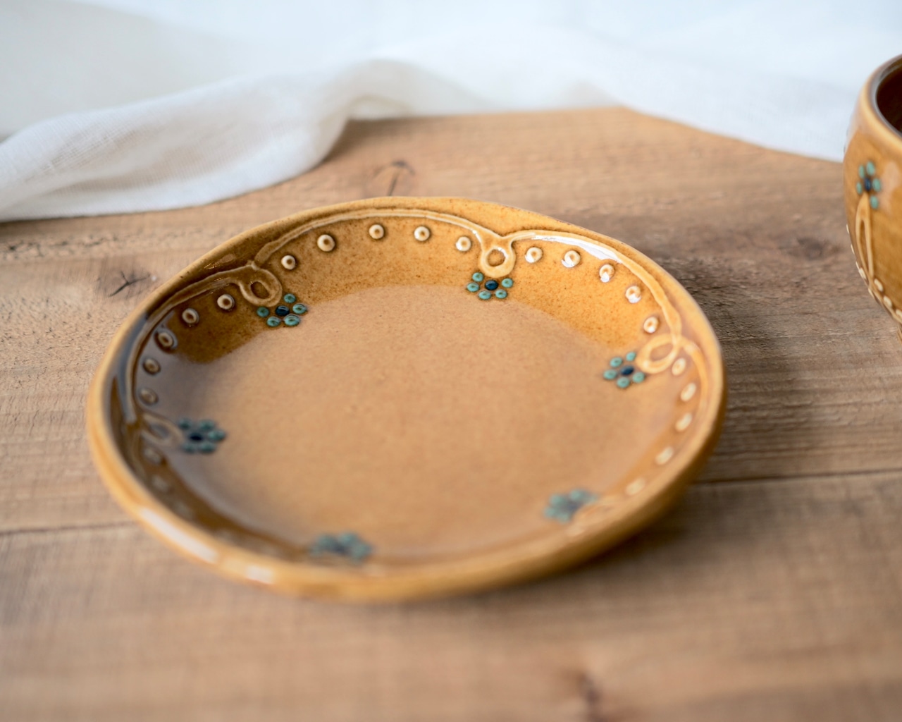 カップ&ソーサー キャメル×ブルーフラワー / 古谷 萌仁香 画像5