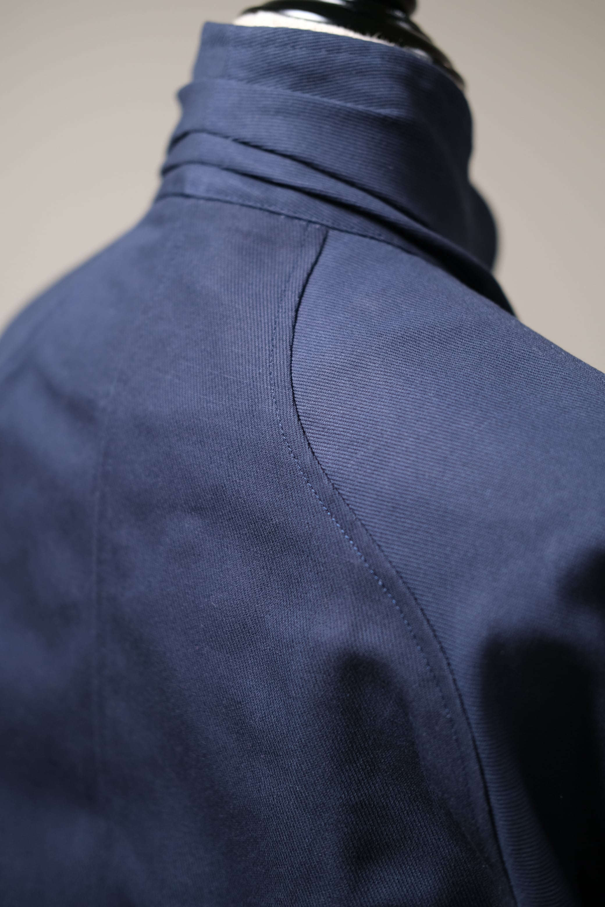 Mame Kurogouchi】cotton linen twill short jacket - navy | loop Mame Kurogouchi】cotton linen twill short jacket - navy | loop