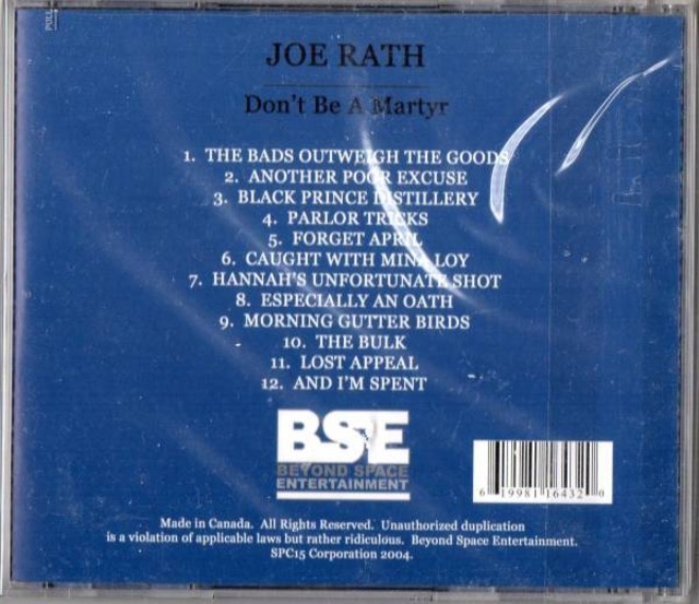 【CD】JOE RATH / Don't Be A Martyr | COMPACT DISCO ASIA