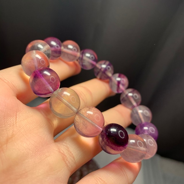 b187 大玉パープルグラデーションフローライトブレスレット
