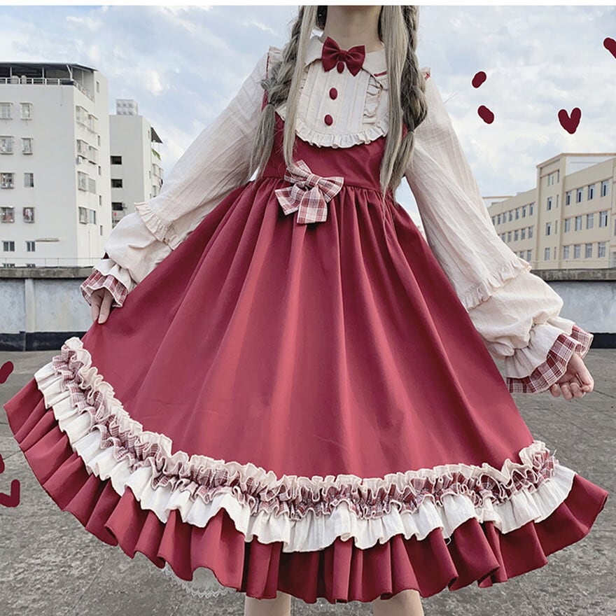 ひとり　レディース服まとめ売りコーデセット　オーダーメイド OSYAREVO（オシャレボ）の「コスプレ メイド服 長袖 膝丈 3点