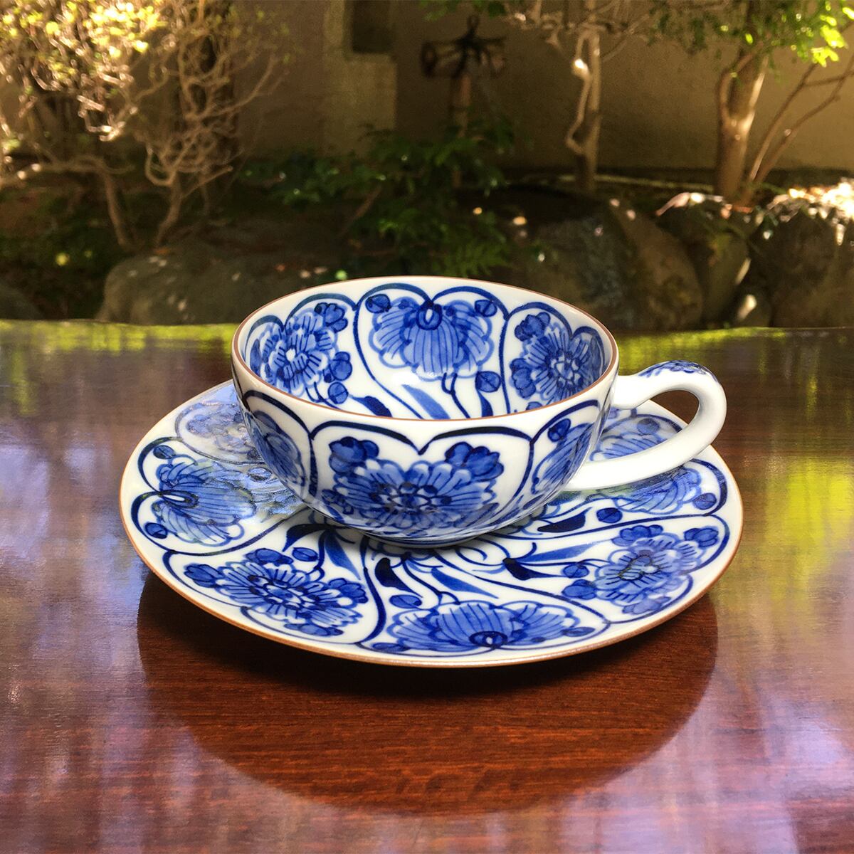 捻草花文（ねじそうかもん）ティーカップ | 京の器 竹峰窯 Chikuhougama -