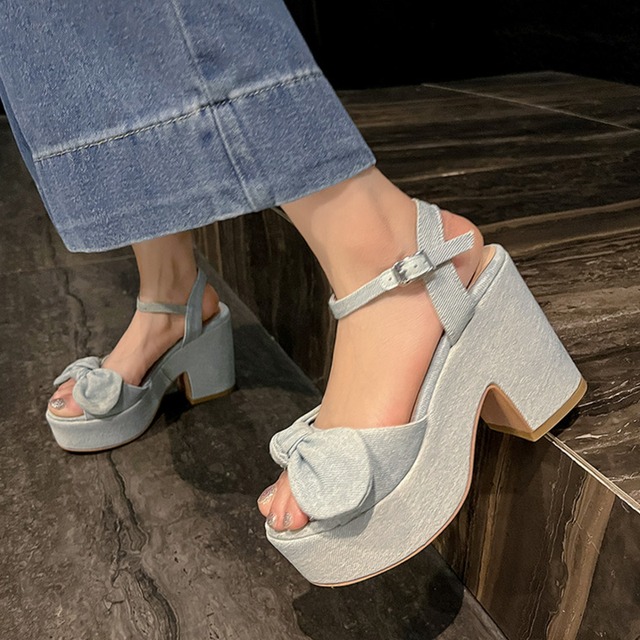 belted platform chunky heel sandals m0441