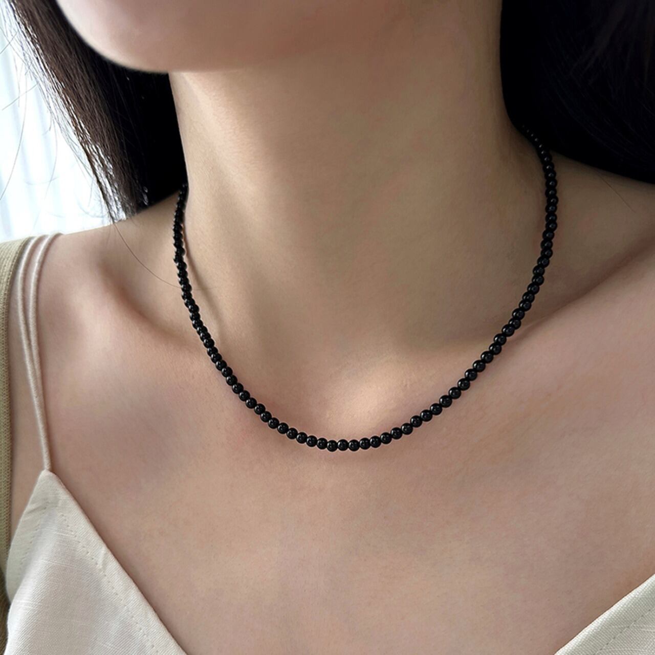 DEMI天然の黒瑪瑙ネックレス 2s