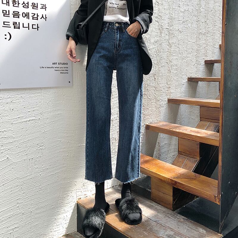 ジーンズ ルーズスプリングオータムハイウェストパンツ 春物 秋物 試着室29423031699