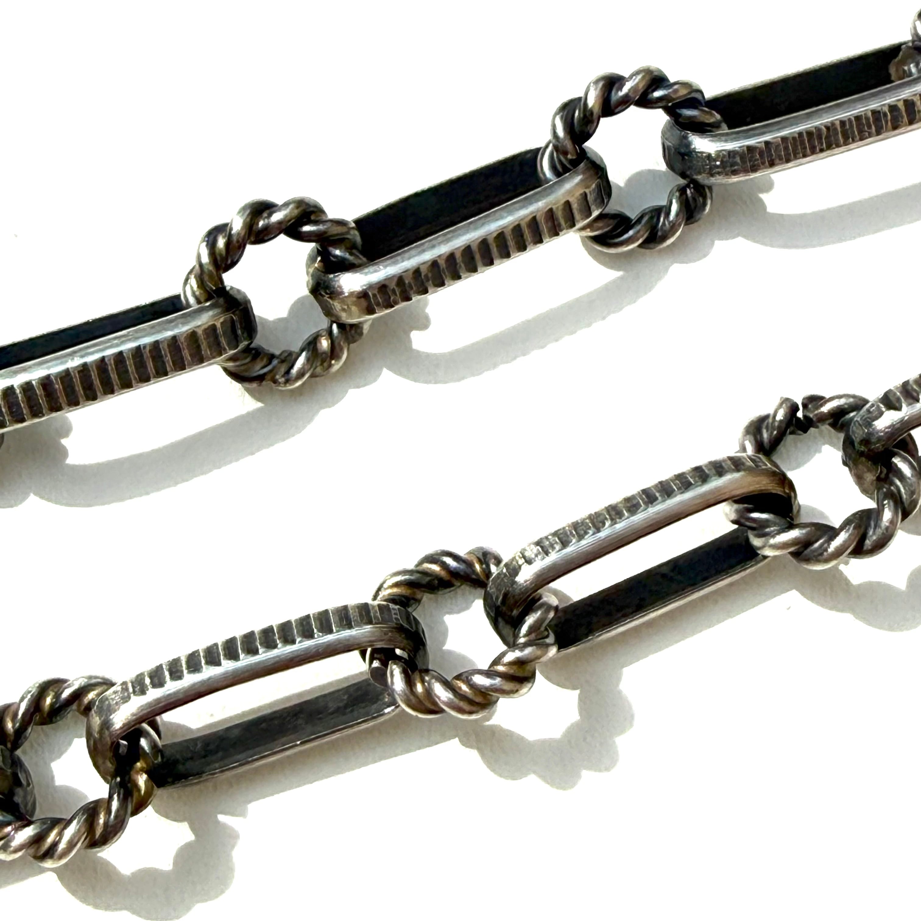 Navajo Chain Bracelet （Half Round Stamped Link） Size L-XL ナバホ