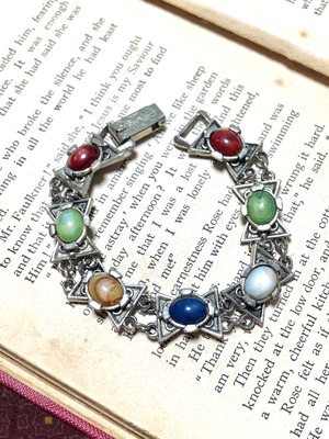 【Run Rabbit Run Vintage 】Silver color stone bracelet