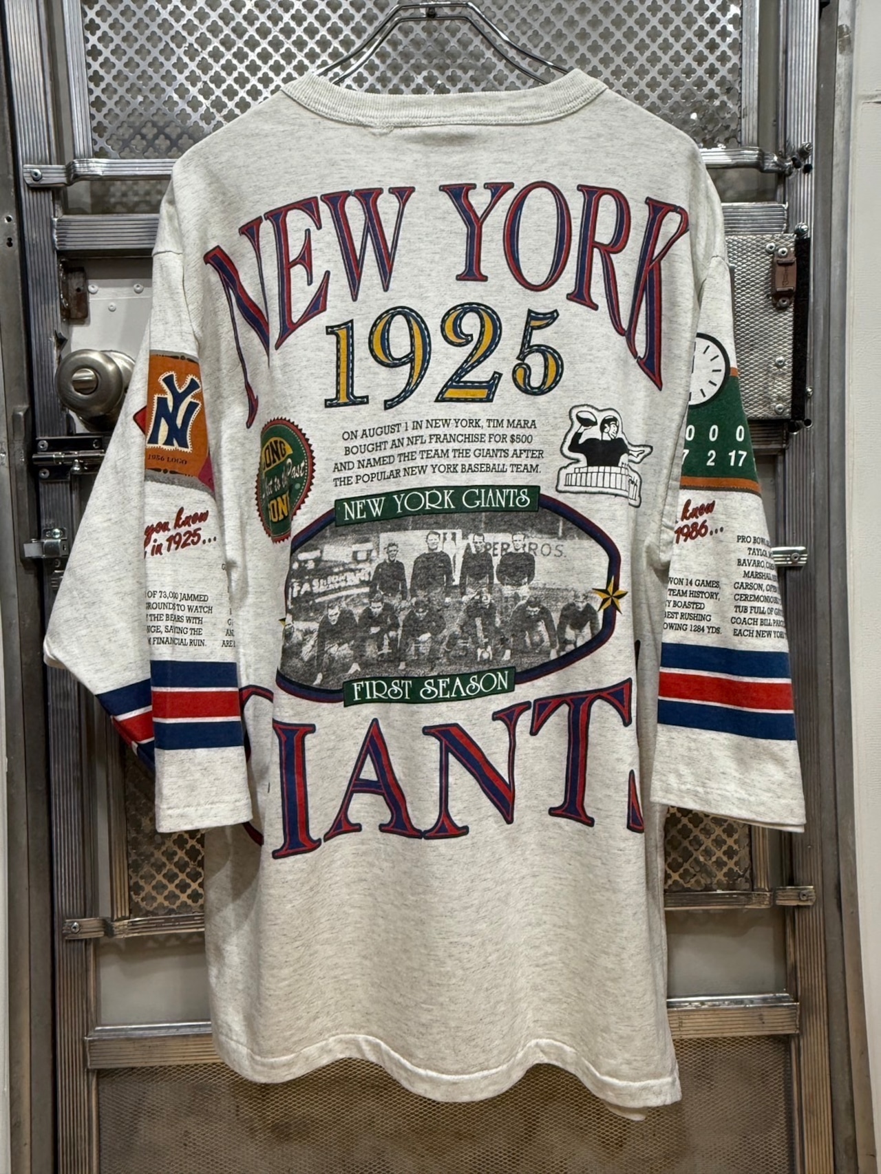 90s New York GIANTS 80s 90s 1986 World Champs 3/4 SLEEVE LONG GONE made in usa・画像2