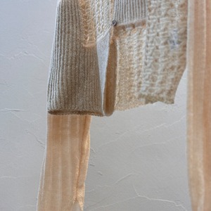 Glitter × Mohair Cardigan / PINKBEIGE × GOLD