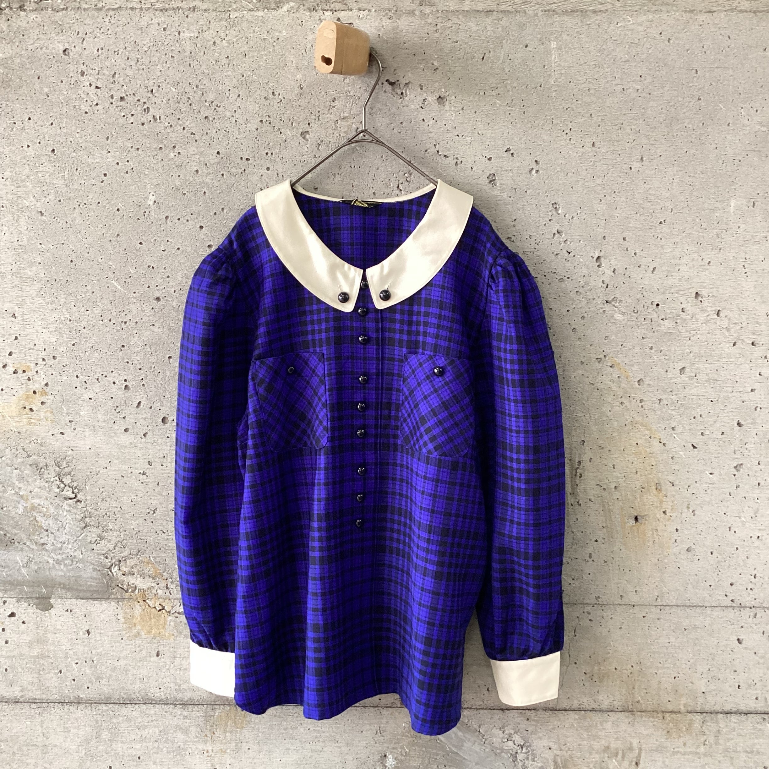 Puff sleeve white collar tops