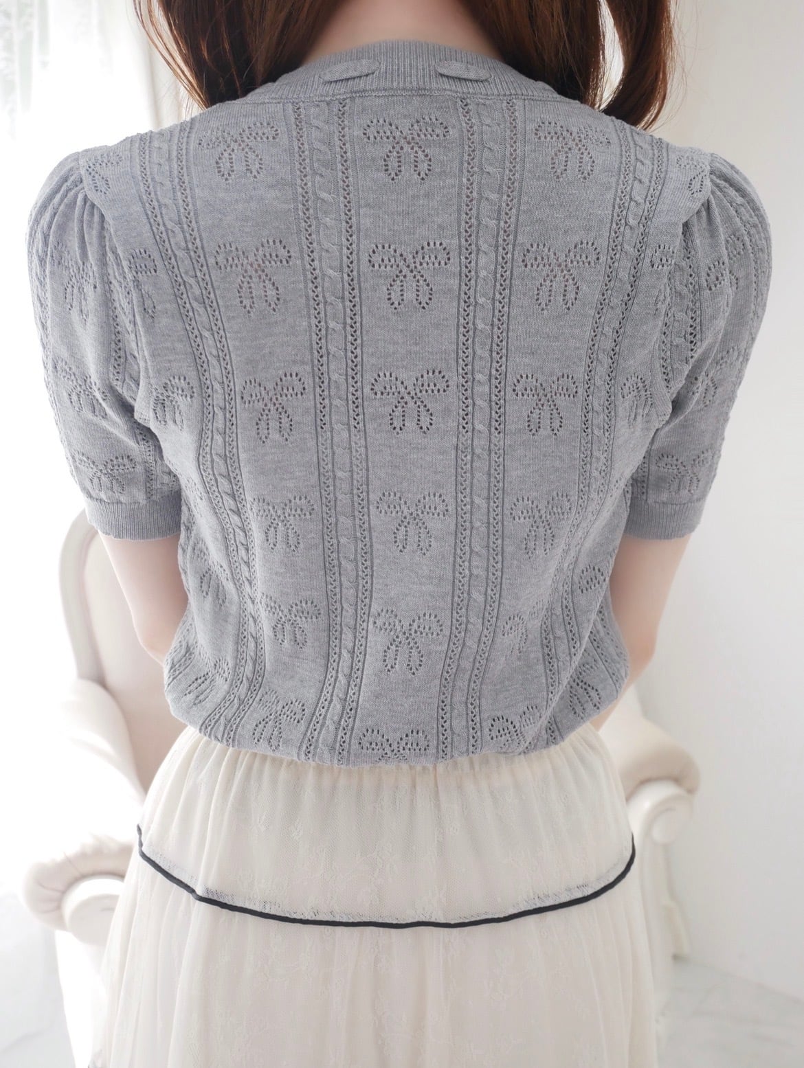 【LAST2】sweet ribbon knit cardigan