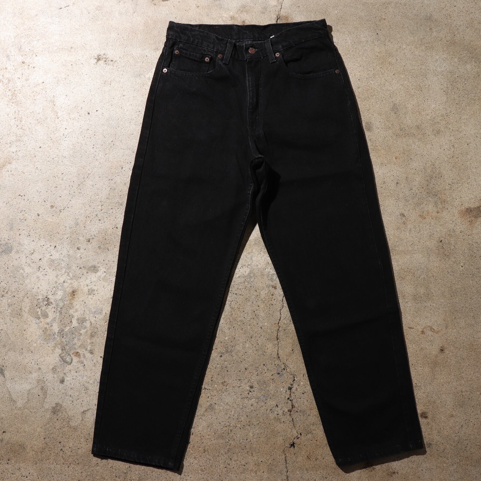 極美品 32×30 米国製 Levi's554 サルファー ブラックデニムパンツ