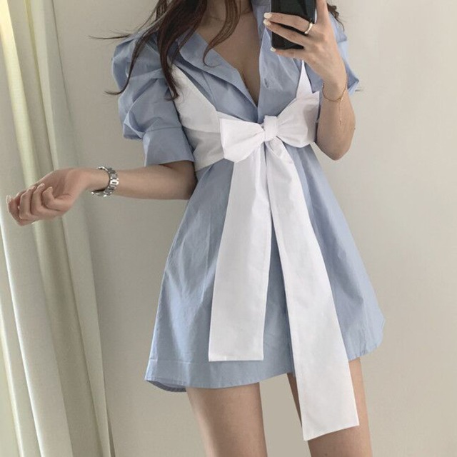 ２色 トップス ブラウス カットソー ビスチェ レディース 春夏 カジュアル ゆったり ゆったり 半袖 ポロカラー リボン 前開き 白 ホワイト 青 ブルー くすみカラー 大人カラー モノトーン 春カラー S M L ゆったり かわいい 大人可愛い きれいめ シンプル カジュアル 大人 おしゃれ ナチュラル かっこいい レトロ リラックス 無地 コーデ スタイル 楽ちん モテ 定番 普段使い こなれ感 ラフ メンズライク マニッシュ ボーイッシュ スポーティー ラブリー キュート ガーリー ルーズ