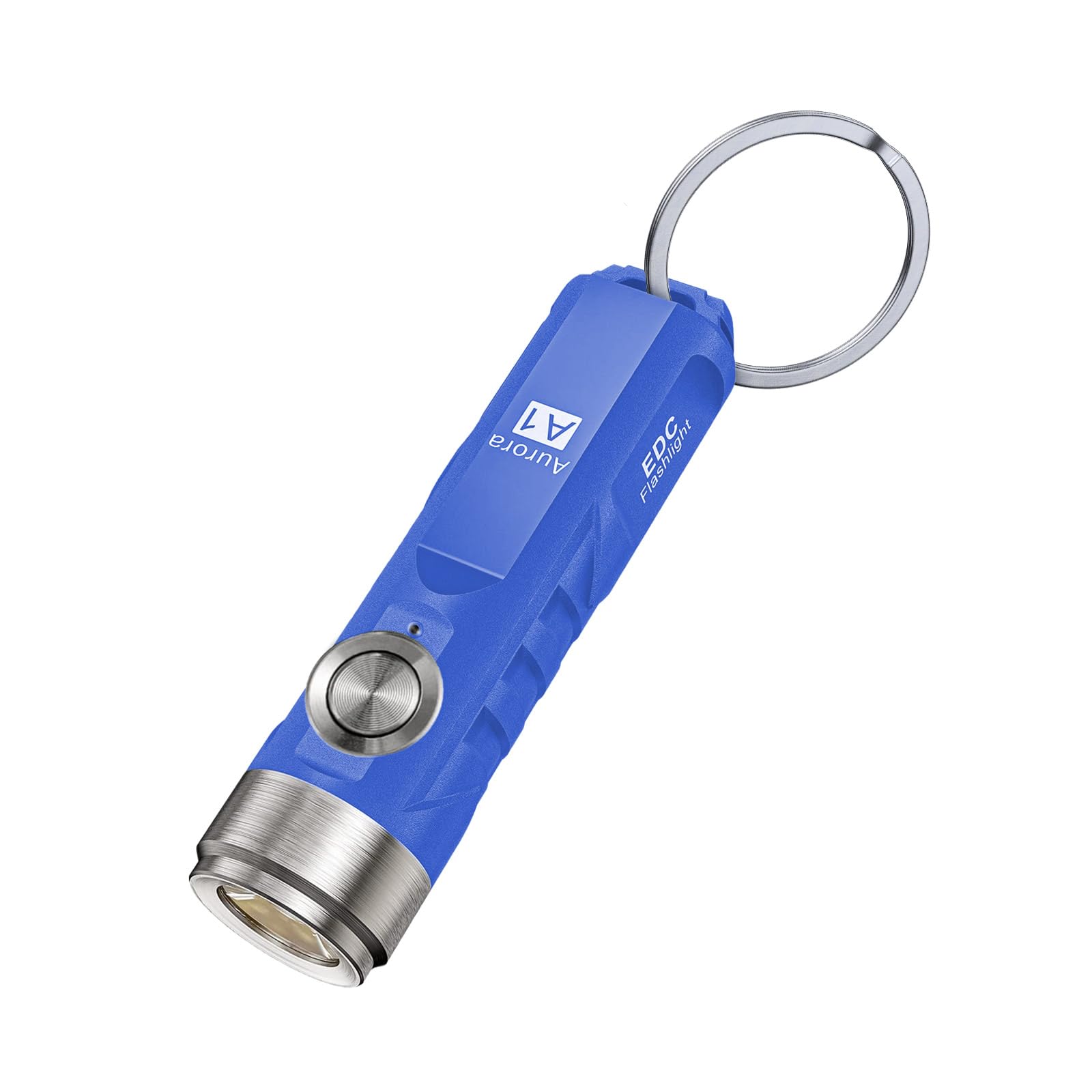 RovyVon Aurora A1x 青 650lumens強力なミニキーホルダー懐中電灯USB C 充電式小型EDC懐中電灯、キャンプ、ナイトウォーキング、ギフト