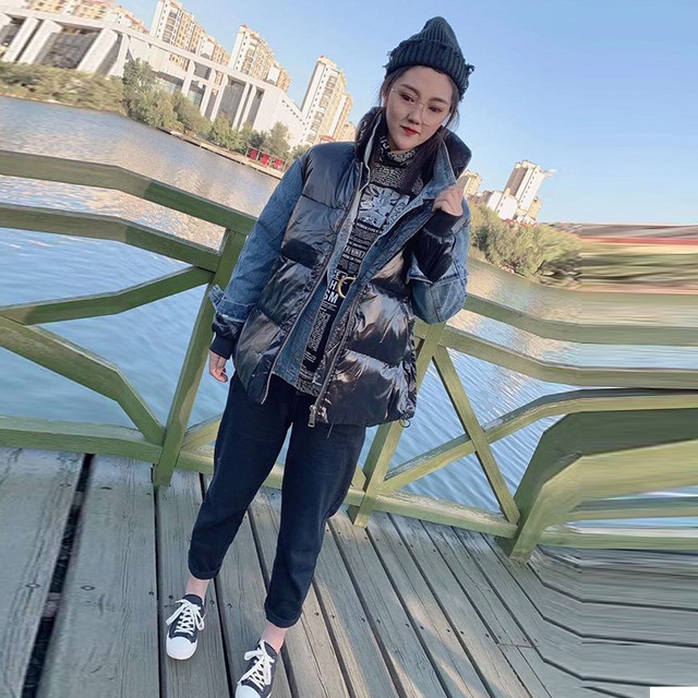 ウィンタージャケット ルーズスタイル コットン 大きめサイズ 冬物 ステッチ ミックスインファッション14176916636