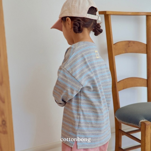 《予約》送料無料【cottonbong】Mix Border T-shirt