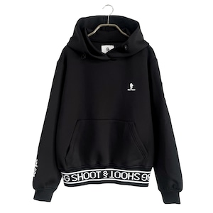 【WOMEN'S】8G JACQUARD RIB HOODIE -BLACK-