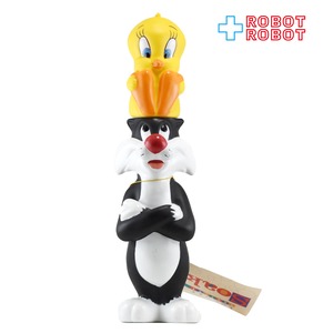 トゥイーティー＆シルベスター ソフビ ボトル フィギュア 1996 紙タグ付き