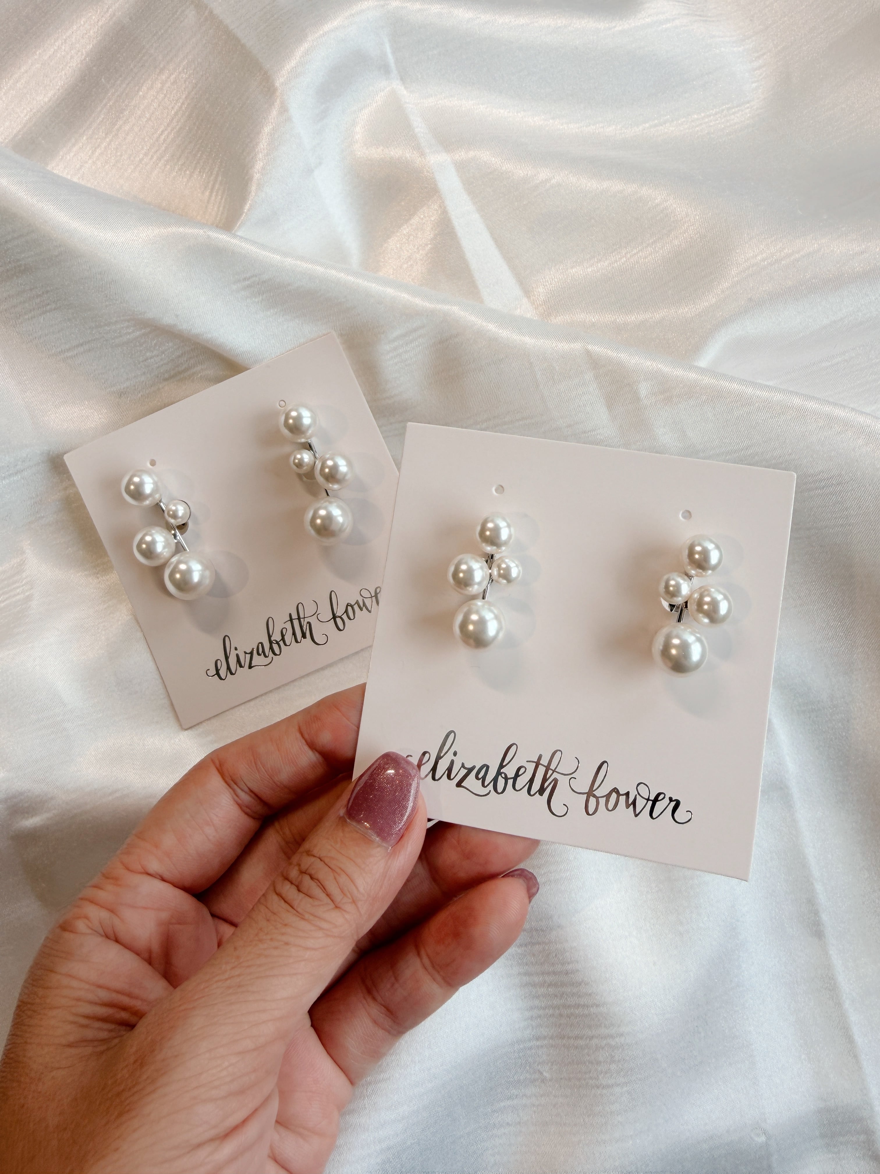 Elizabeth Bower】Bubble Mini Pearl Stud シルバーイヤリング