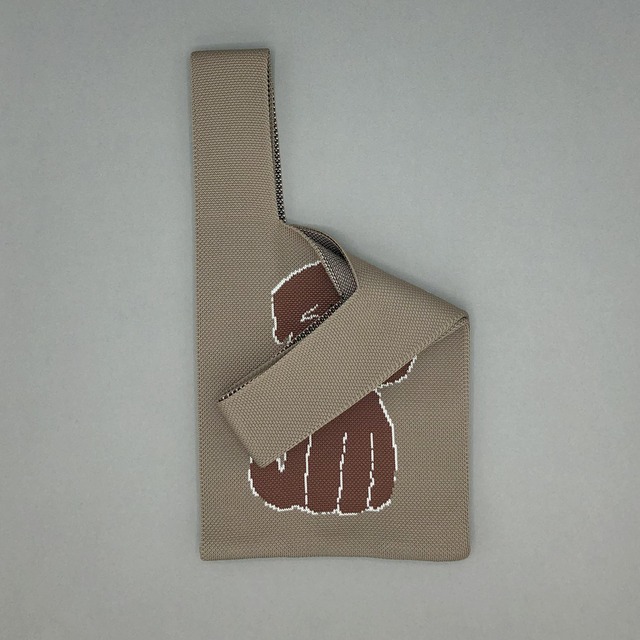 【JIN KITAMURA】KNIT MINI MARCHE BAG  ブラウンプードル ニット ミニマルシェバッグ