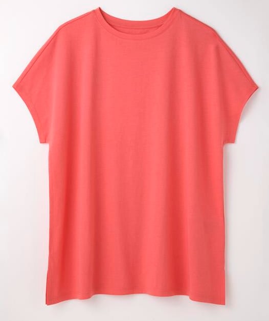 【竹布】 TAKEFU ショートスリーブTシャツ コーラルオレンジ M~L