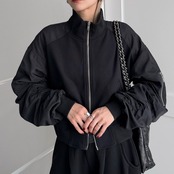 【受注予約:10月上旬入荷予定】Gather Sleeve W zip MA‑1/black