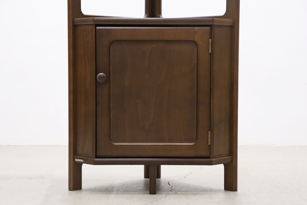 沼津店】レトロ karimoku カリモク コーナー キャビネット 飾り棚