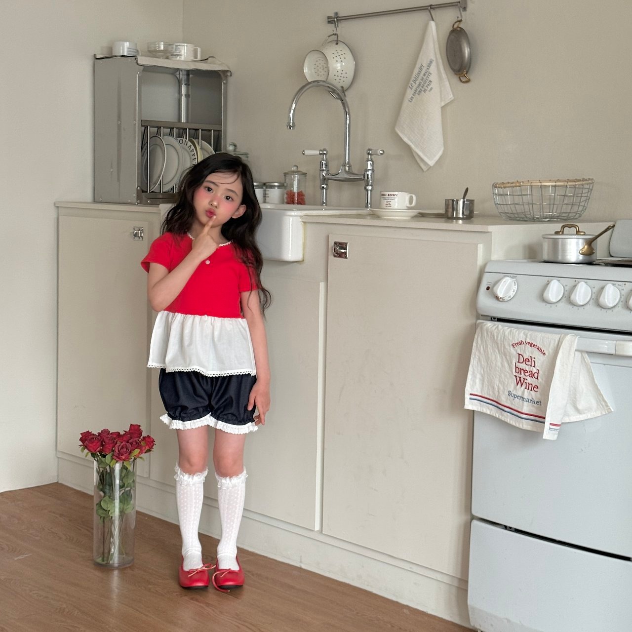 [ninibello] Summer Tulip Layered Tee / [니니벨로] 썸머튤립레이어드티