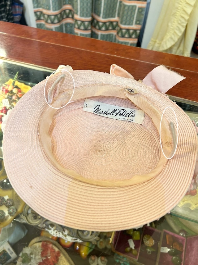 40's pink flower hat