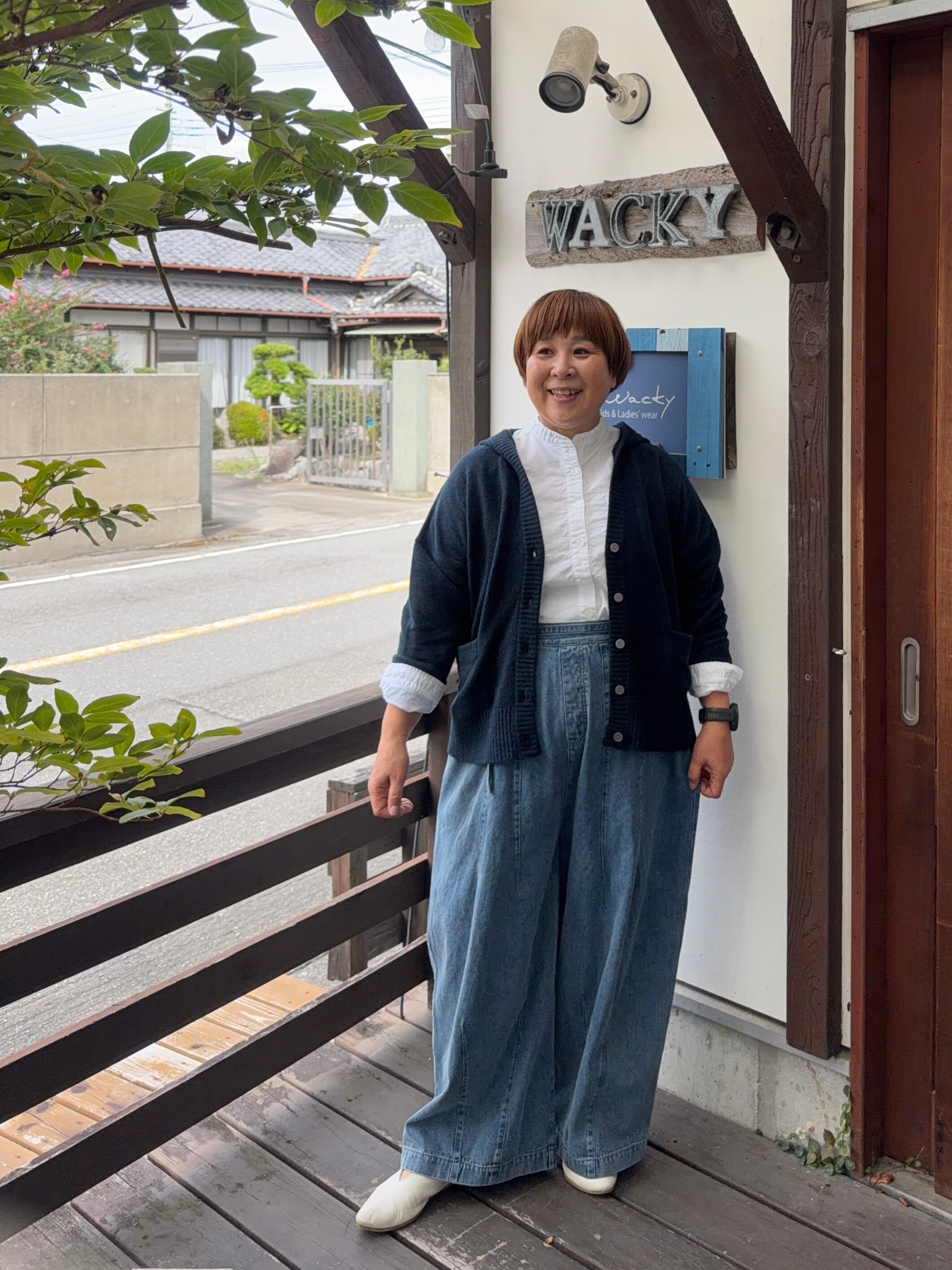けいとのトトロ”フード付きVネックワイドカーディガン/Mao made'26AW