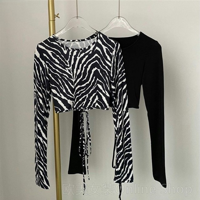 Open back strap sports T-shirt 【2colors】1505