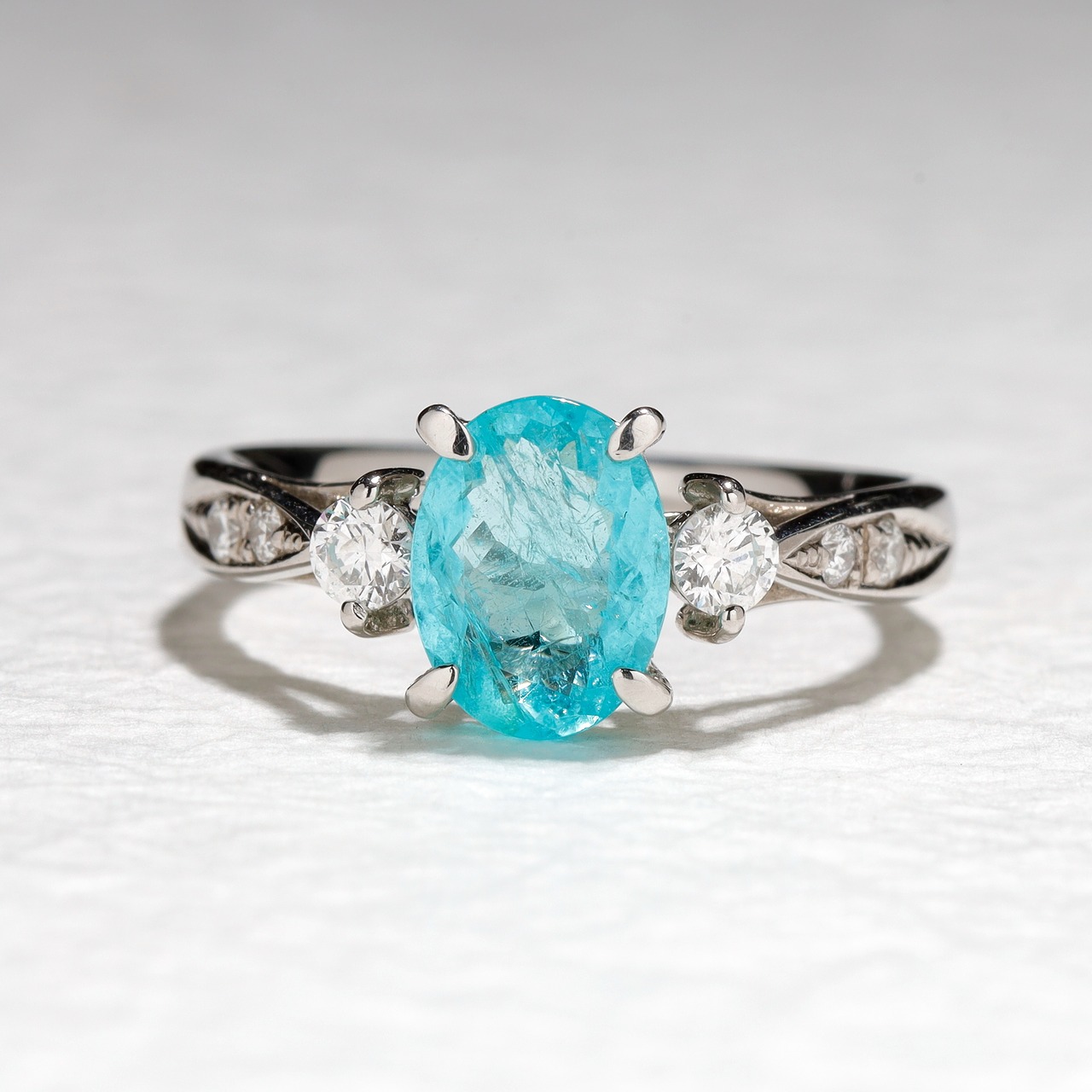 パライバトルマリンリング pt900 / 1.060ct / DA 0.250ct