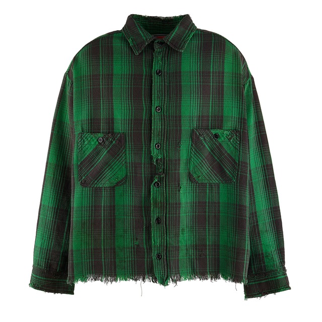 【SAINT MICHAEL】SM-YS8-0000-024/FRNL CHECK SHIRTS/GRN+BK