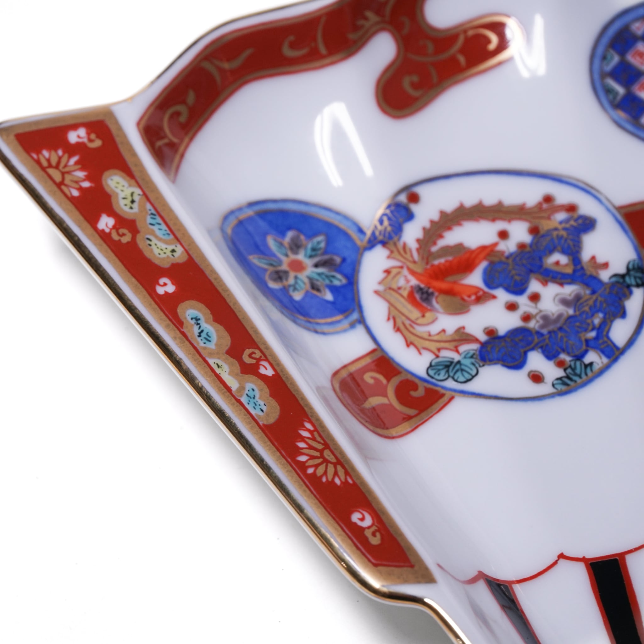 林九郎窯】赤絵鳳凰扇皿 | ウツワヤアオイおんらいん