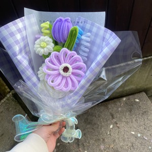 gingham bouquet series purple 【ギンガムチェック】 | fuwafuwa flower