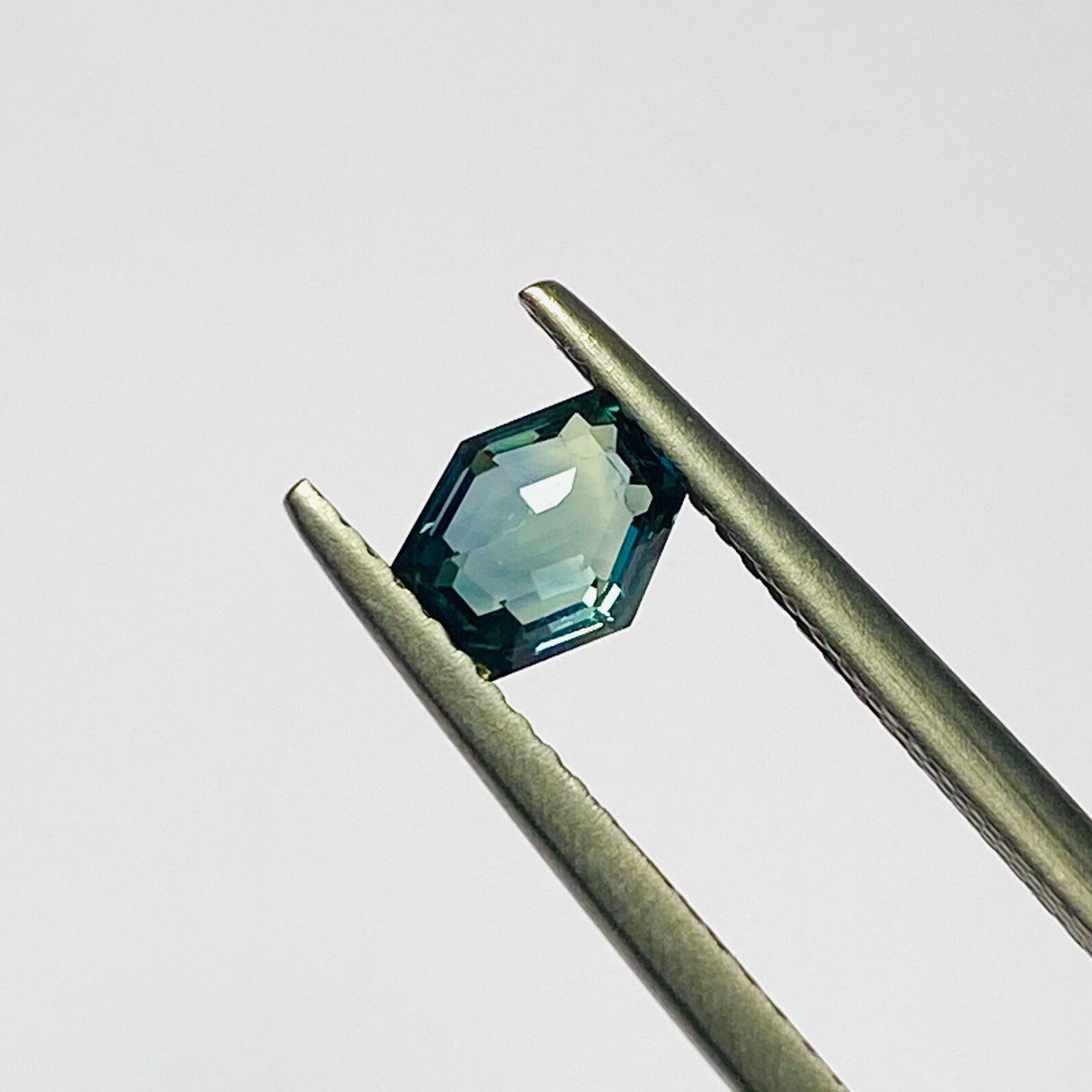 H様専用 変形オクタゴンな非加熱ティールブルーサファイア お作り代込み