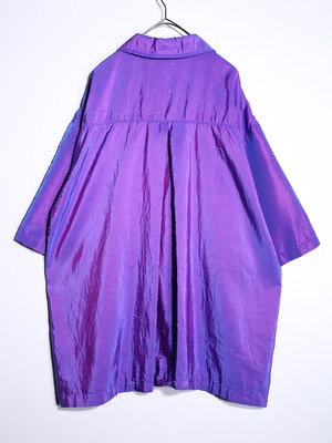 glossy fabric deep purple over silhouette nylon shirt
