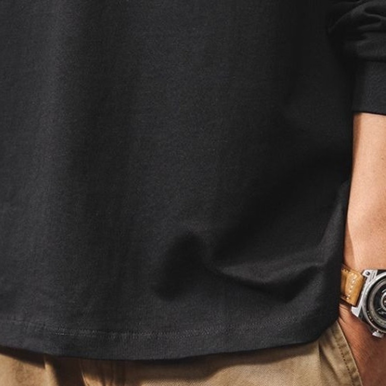 Back Print Long Sleeve Crew Neck Men's T-Shirt ◇H0593